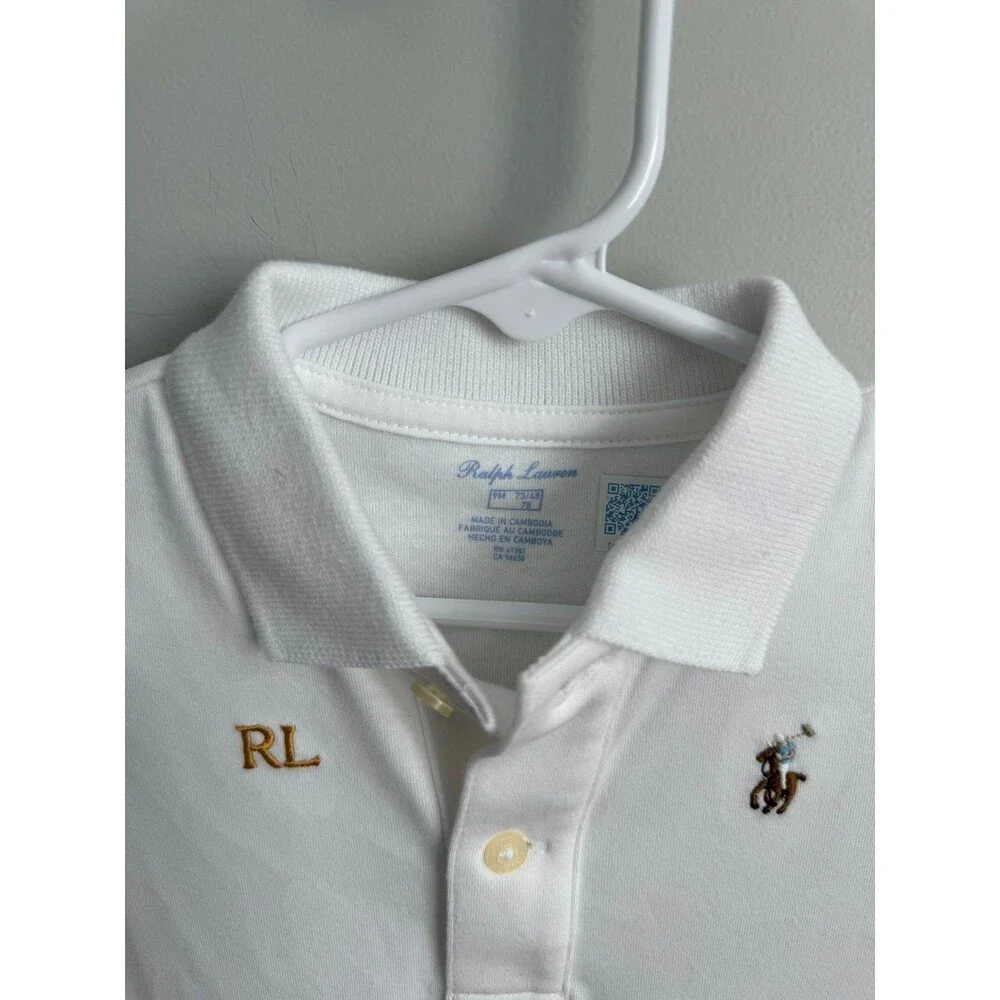 NWT Ralph Lauren Baby Boy Polo Embroidered Coverall White
